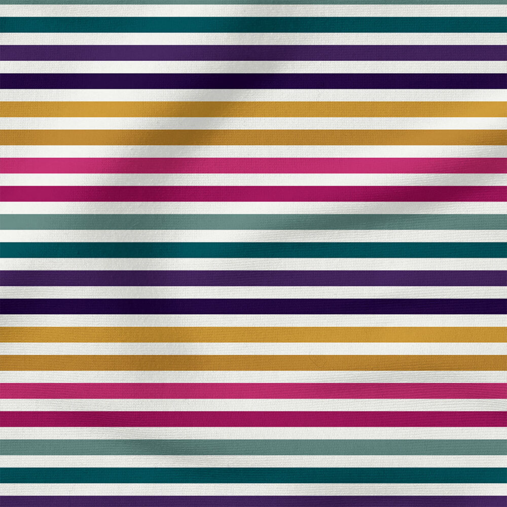 Jewel Tone Stripe (Bright) | Stripes and Shapes Fabric Design | Cate and Rainn