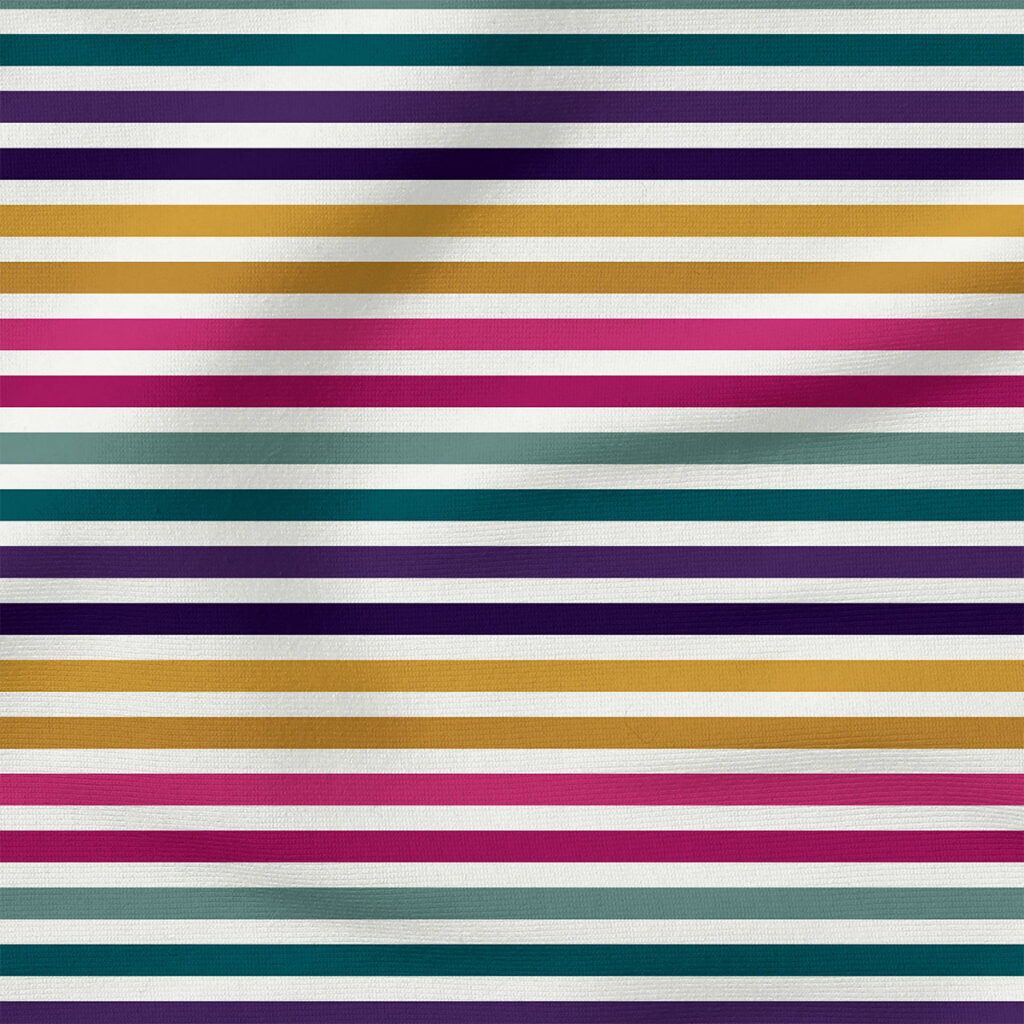 Jewel Tone Stripe (Bright) | Stripes and Shapes Fabric Design | Cate and Rainn