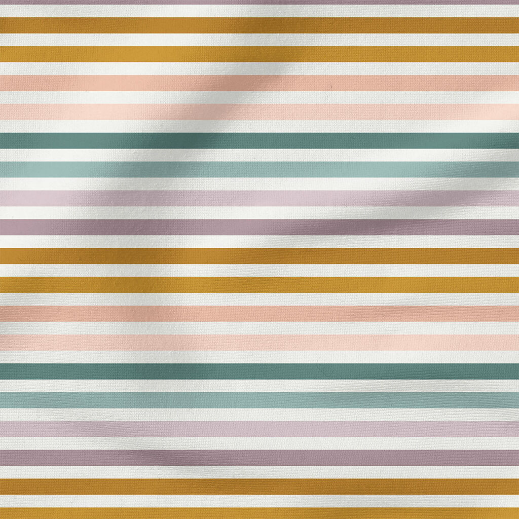 Jewel Tone Stripe (Multi) | Stripes and Shapes Fabric Design | Cate and Rainn