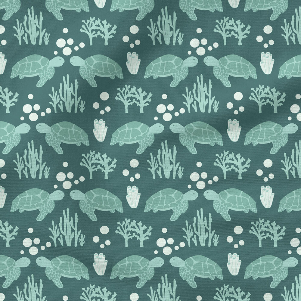 Sea Turtles (Green) | Animals Fabric Design | Cate and Rainn