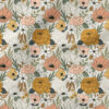 Boho Floral (Cream) | Botanical Fabric Design | Cate and Rainn