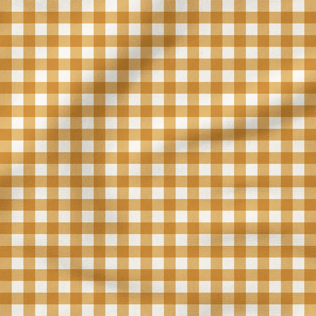 Spring Reverie Gingham (Golden) | Stripes and Shapes Fabric Design | Cate and Rainn