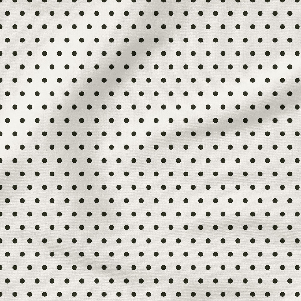 Spring Reverie Polka Dots (Black) | Stripes and Shapes Fabric Design | Cate and Rainn