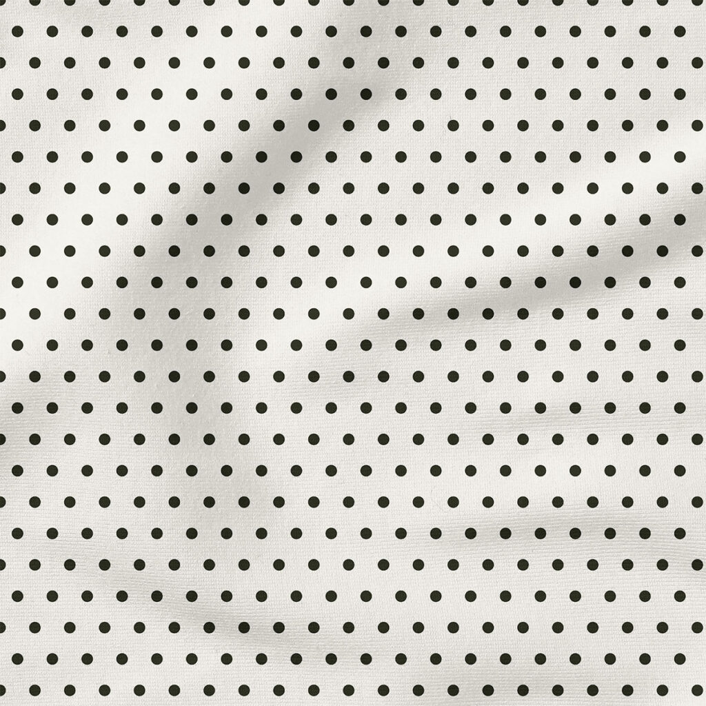 Spring Reverie Polka Dots (Black) | Stripes and Shapes Fabric Design | Cate and Rainn