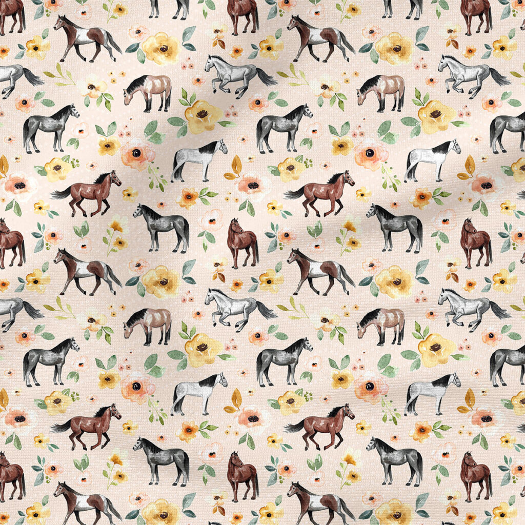 Sunrise Floral Horses (Pink) | Spring