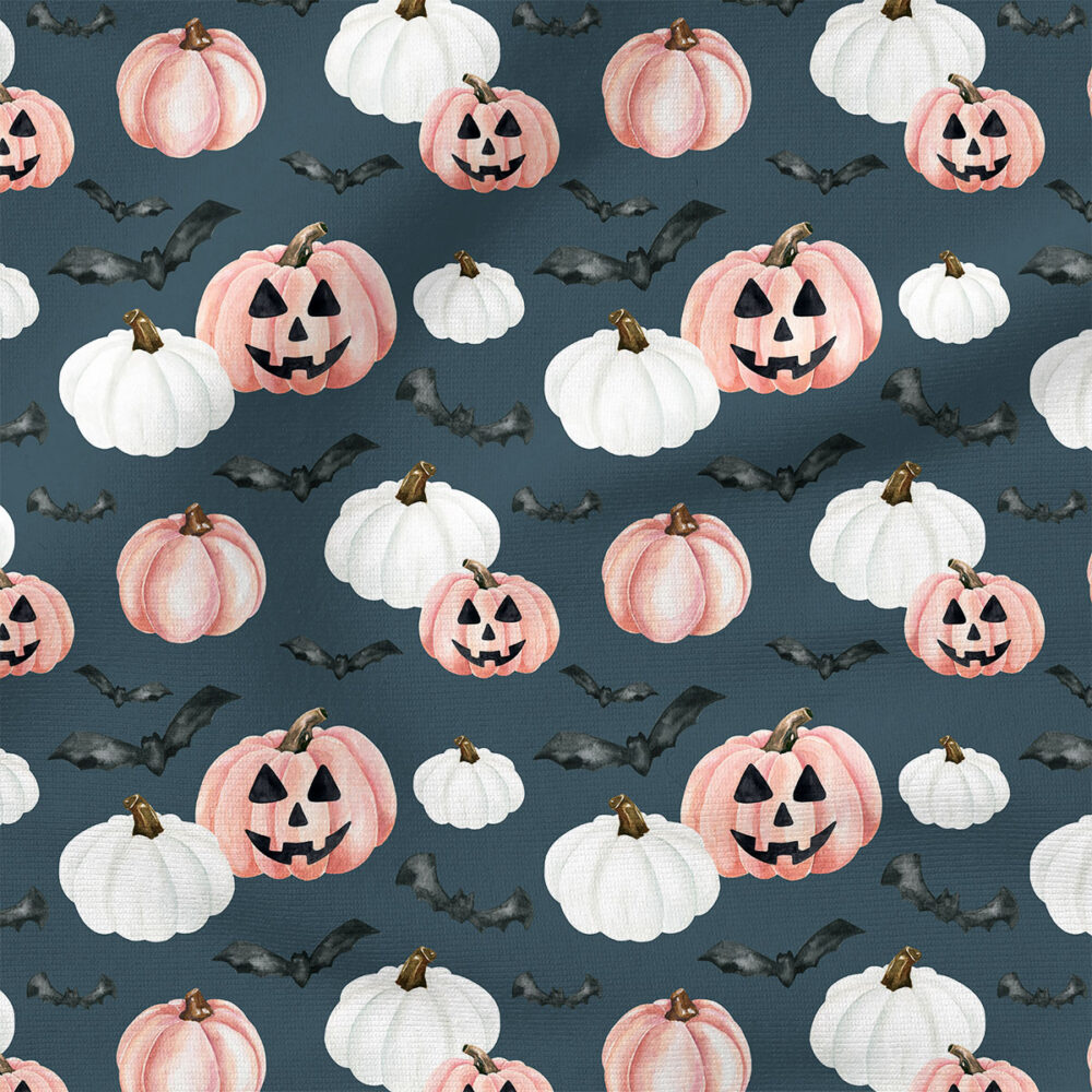 Jack O Lanterns (Blue) | Seasonal Fabric Design | Cate and Rainn