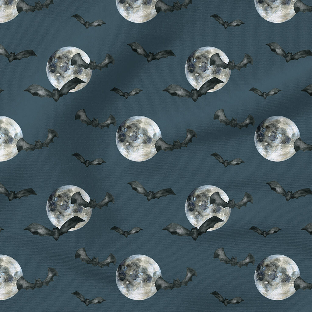 Moon (Blue) | Seasonal Fabric Design | Cate and Rainn