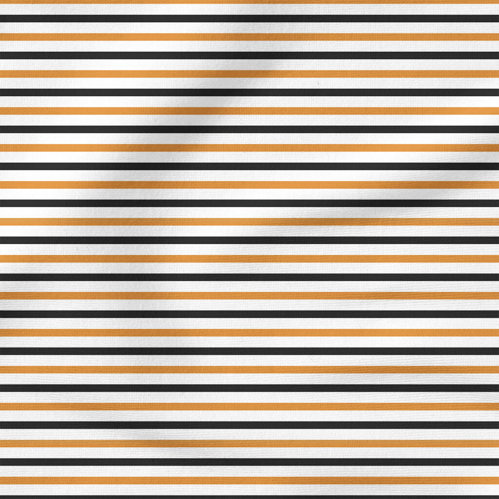 October Moon Stripes (Orange) | Stripes and Shapes Fabric Design | Cate and Rainn