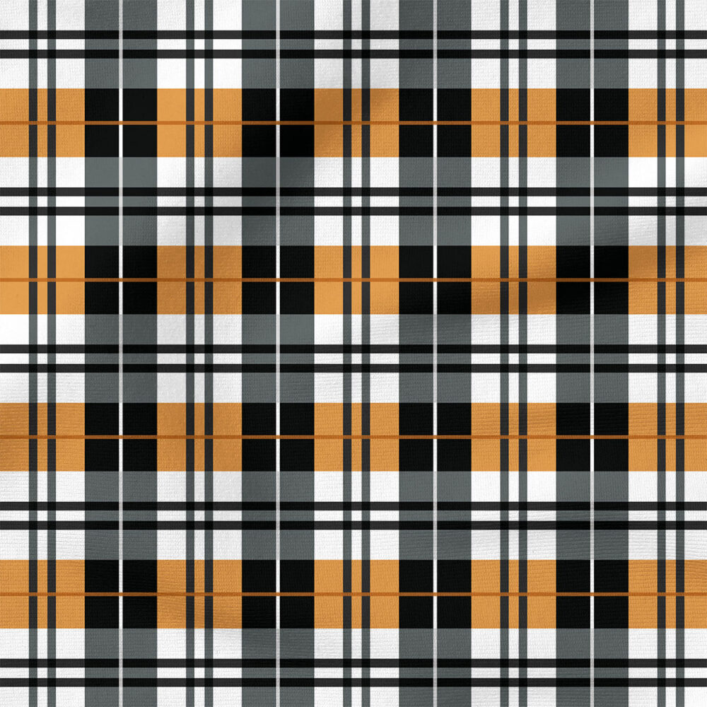 Plaid (Orange) | Stripes and Shapes Fabric Design | Cate and Rainn