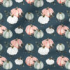 Pumpkins (Pink Night Blue) | Seasonal Fabric Design | Cate and Rainn