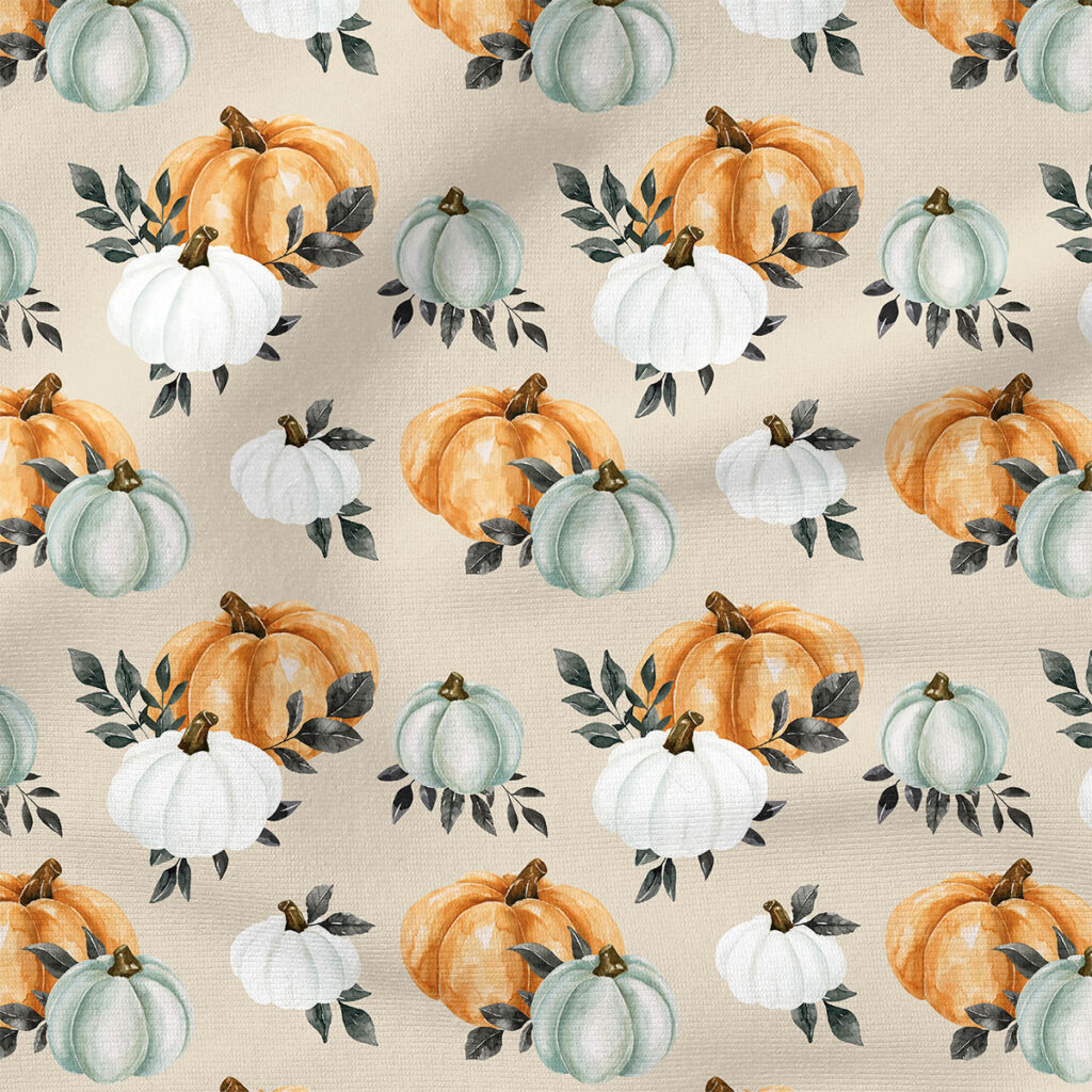 Pumpkins (Taupe) | Seasonal Fabric Design | Cate and Rainn