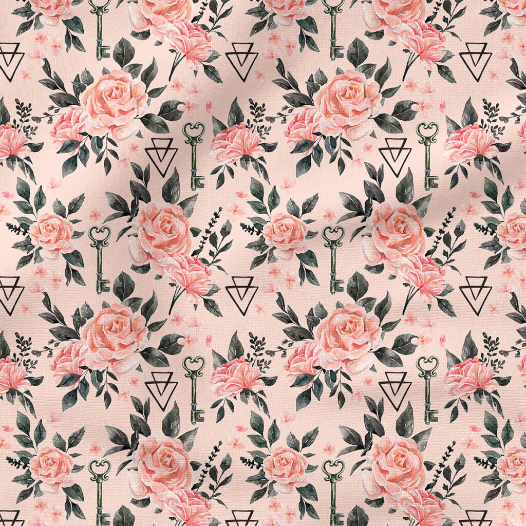 Roses (Pink) | Botanical Fabric Design | Cate and Rainn