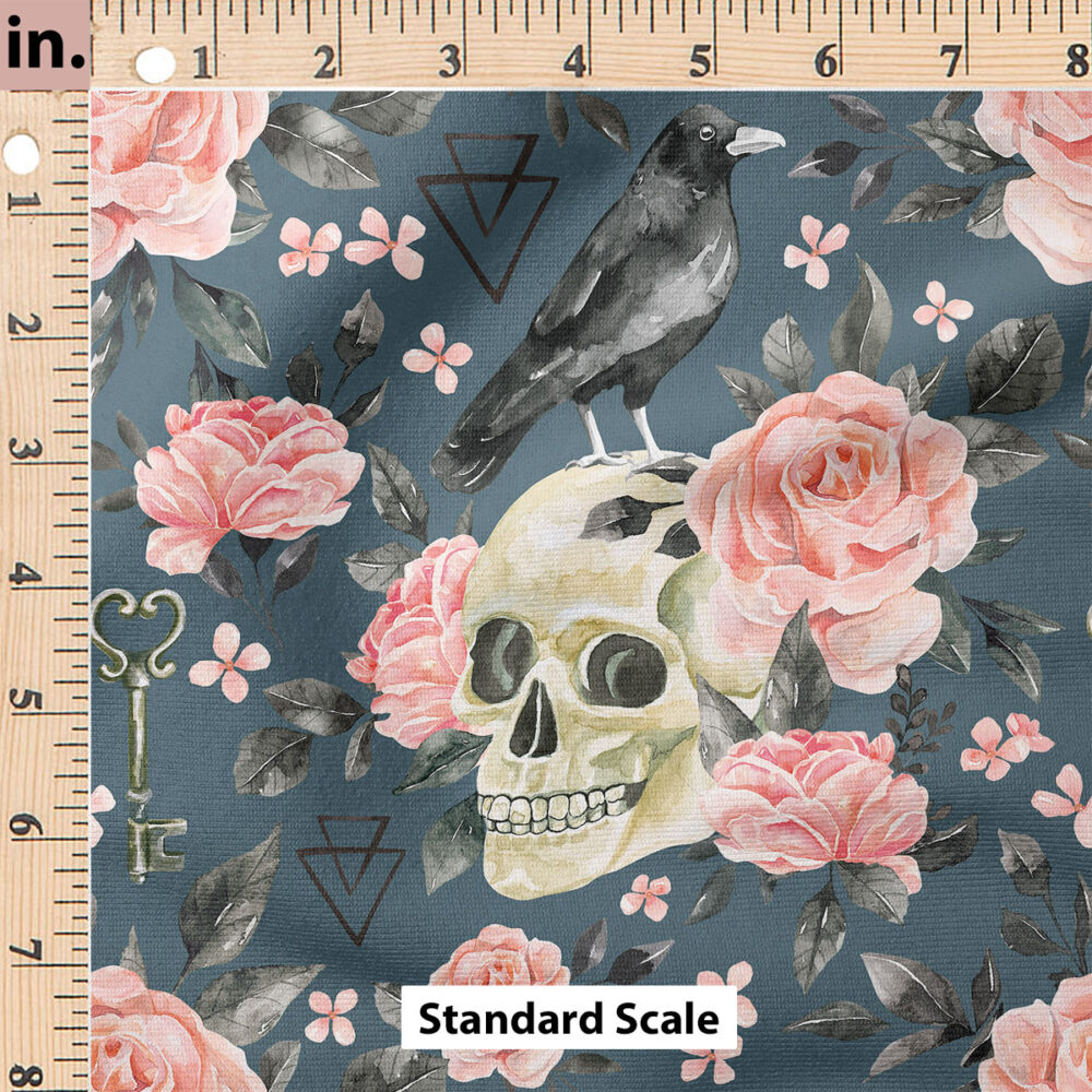 Ruler Scale for Skull Floral (Blue) by Cate and Rainn