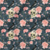 Skull Floral (Blue) | Botanical Fabric Design | Cate and Rainn