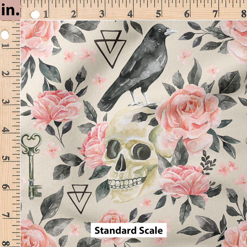 Ruler Scale for Skull Floral (Taupe) by Cate and Rainn