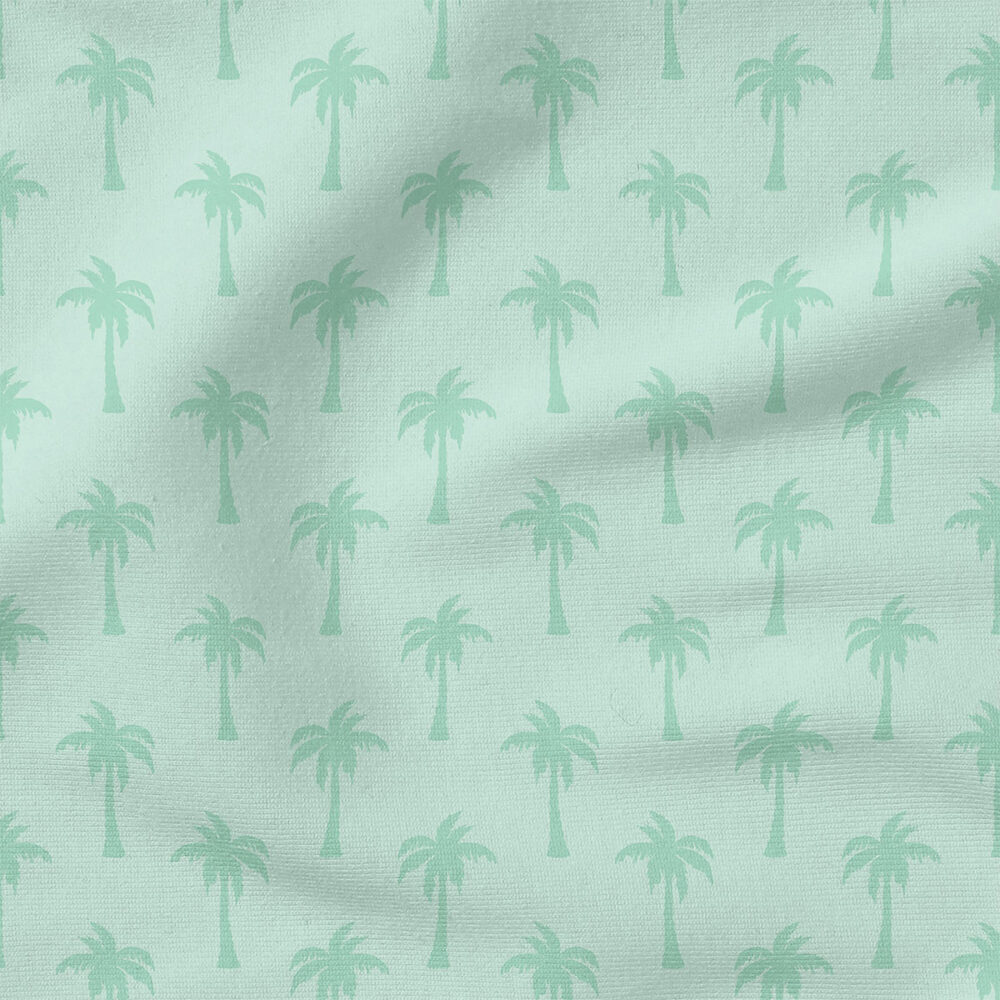 Palm Tree Silhouette (Aqua Blue) | Nautical Fabric Design | Cate and Rainn