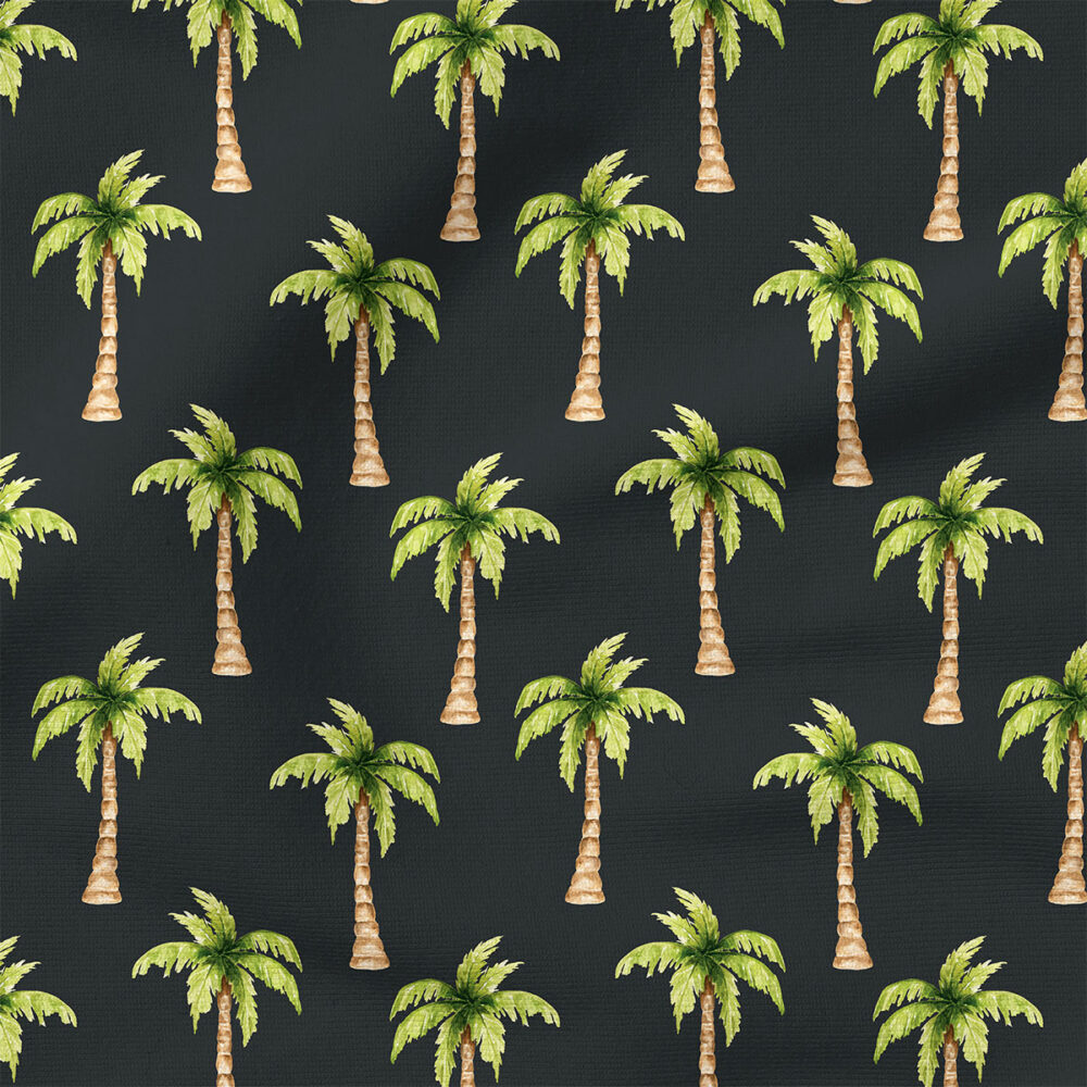 Palm Trees (Black) | Nautical Fabric Design | Cate and Rainn