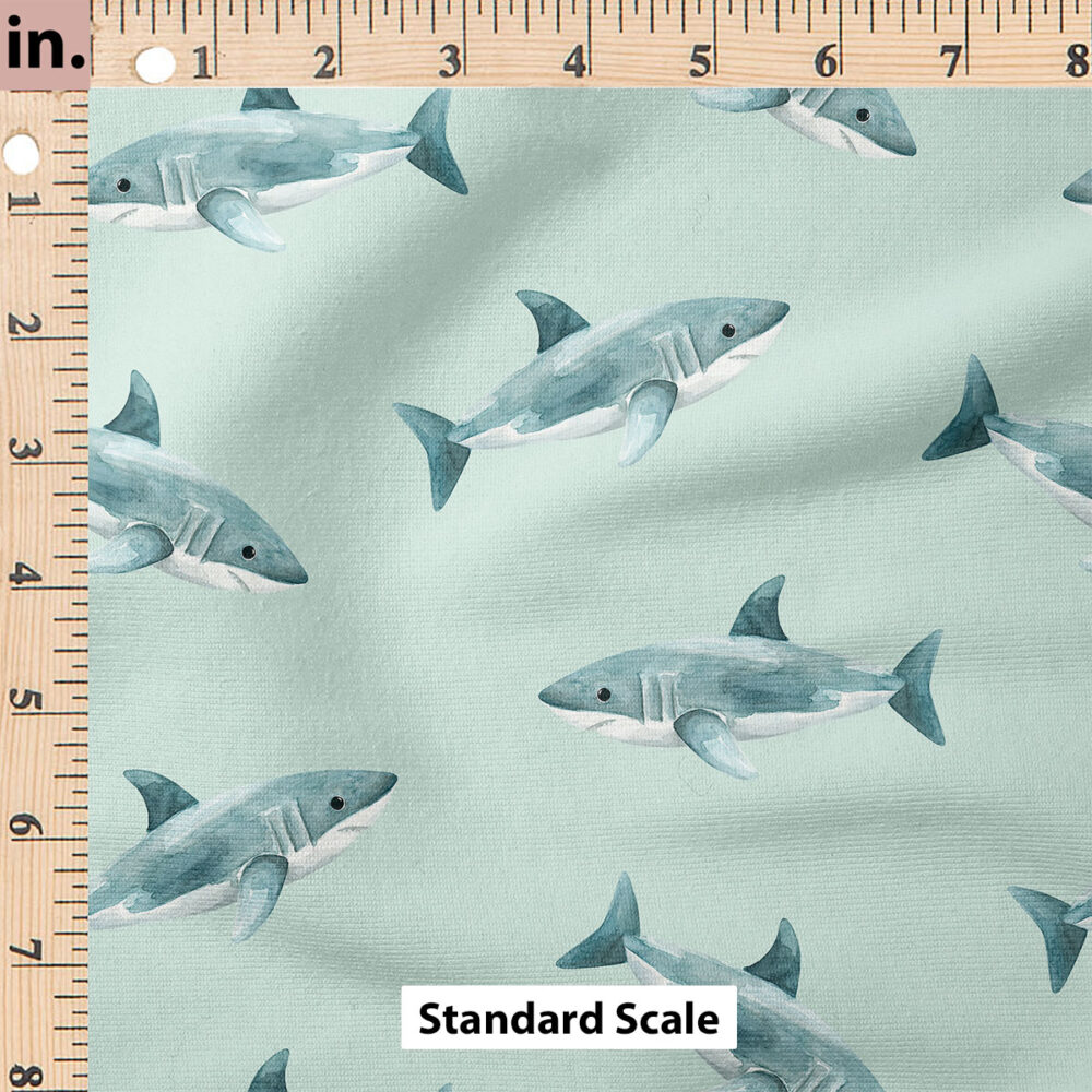 Ruler Scale for Sharks (Aqua) by Cate and Rainn