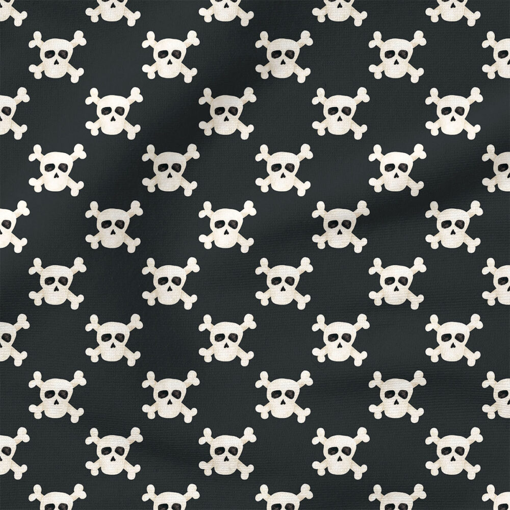 Skulls (Black) | Nautical Fabric Design | Cate and Rainn