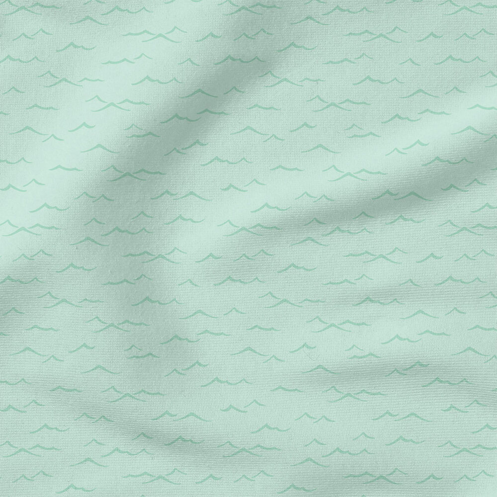 Waves (Aqua) | Nautical Fabric Design | Cate and Rainn