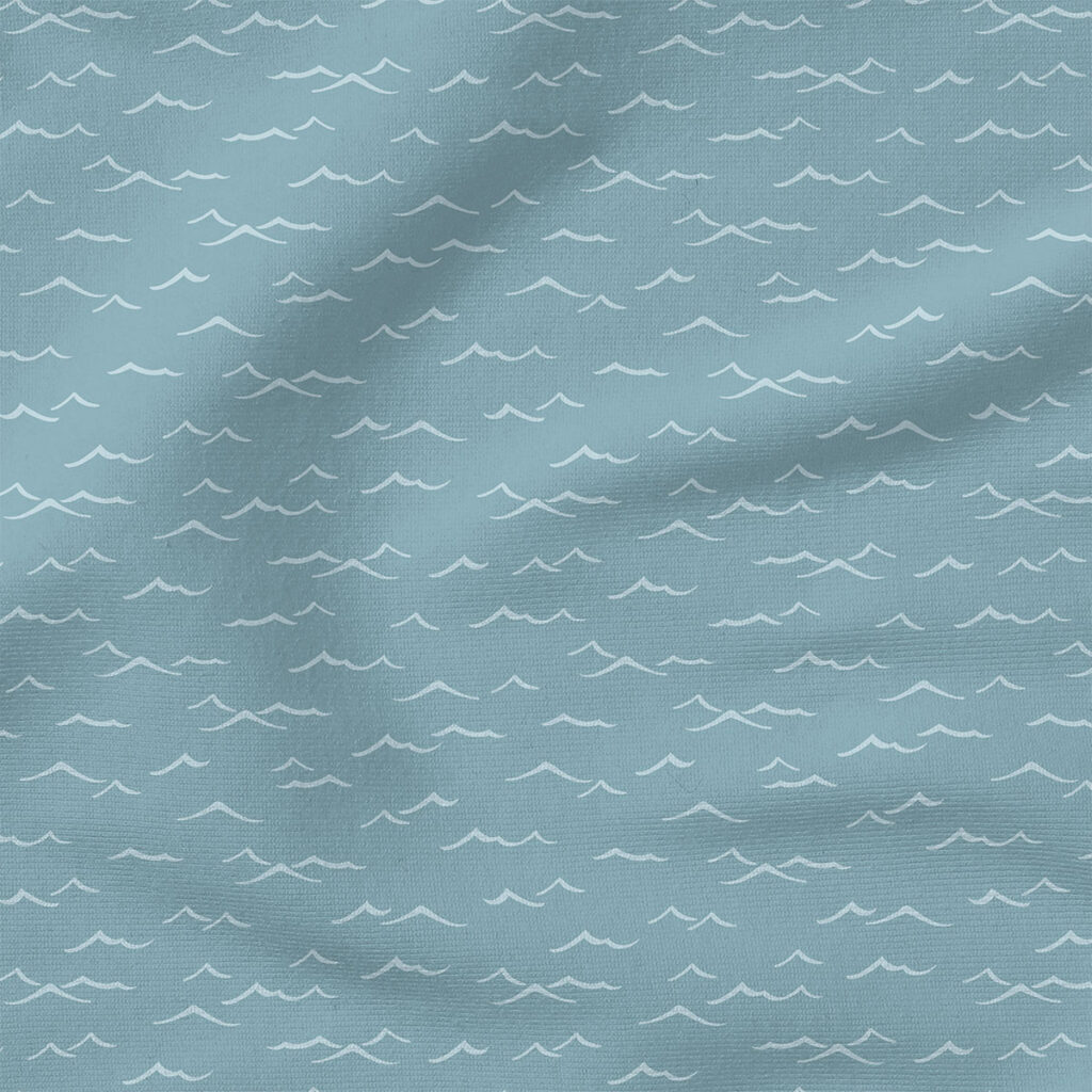 Waves (Blue) | Nautical Fabric Design | Cate and Rainn