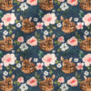 Deer Floral (Dark Blue) | Botanical