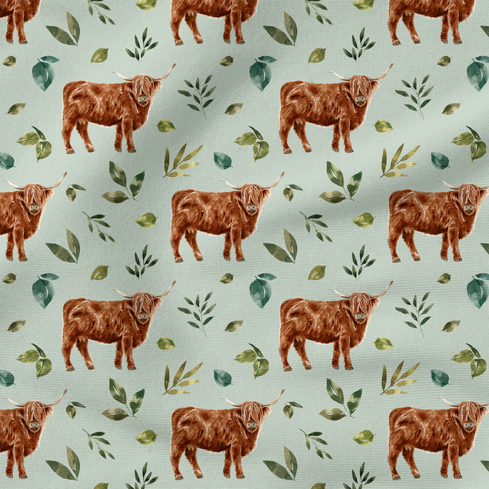 Highland Cows (Mint Blue) | Botanical