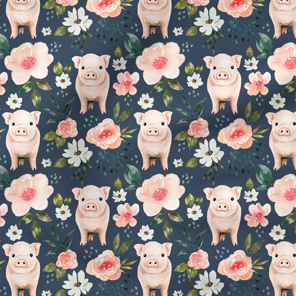 Pig Floral (Dark Blue) | Botanical