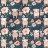 Pig Floral (Dark Blue) | Botanical