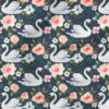 Swan Floral (Dark Blue) | Botanical