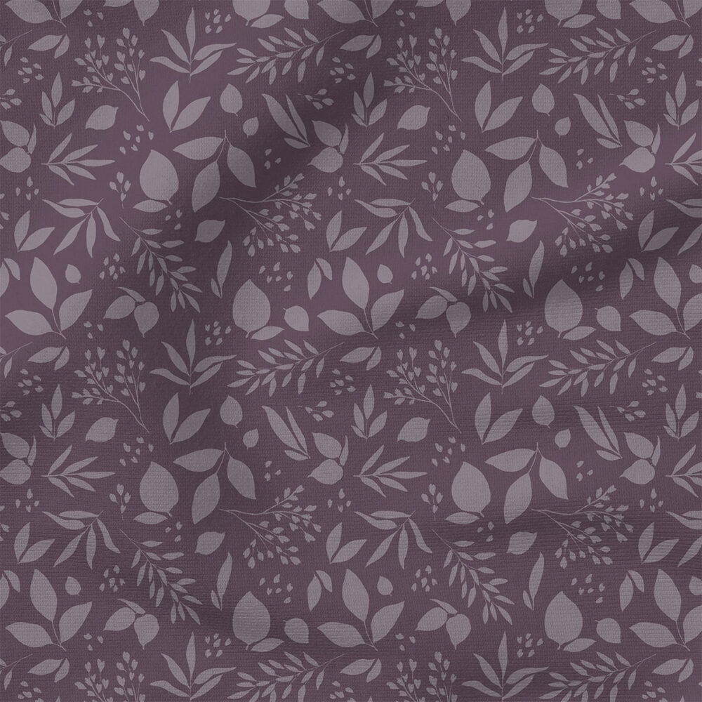 Tonal Leaves (Purple) | Botanical Fabric Design | Cate and Rainn