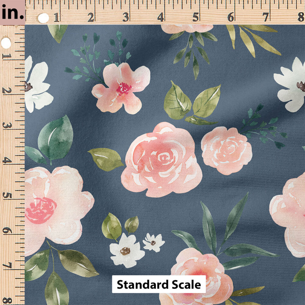 Ruler Scale for Vintage Spring Floral (Dark Blue) by Cate and Rainn