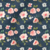 Vintage Spring Floral (Dark Blue) | Botanical Fabric Design | Cate and Rainn