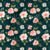 Vintage Spring Floral (Emerald) | Botanical Fabric Design | Cate and Rainn