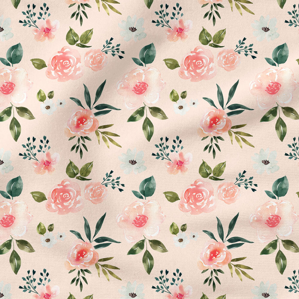 Vintage Spring Floral (Light Pink) | Botanical Fabric Design | Cate and Rainn