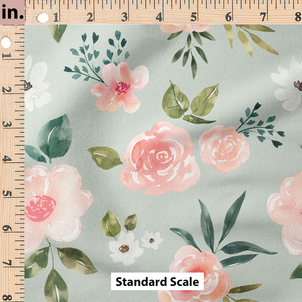 Ruler Scale for Vintage Spring Floral (Mint Blue) by Cate and Rainn