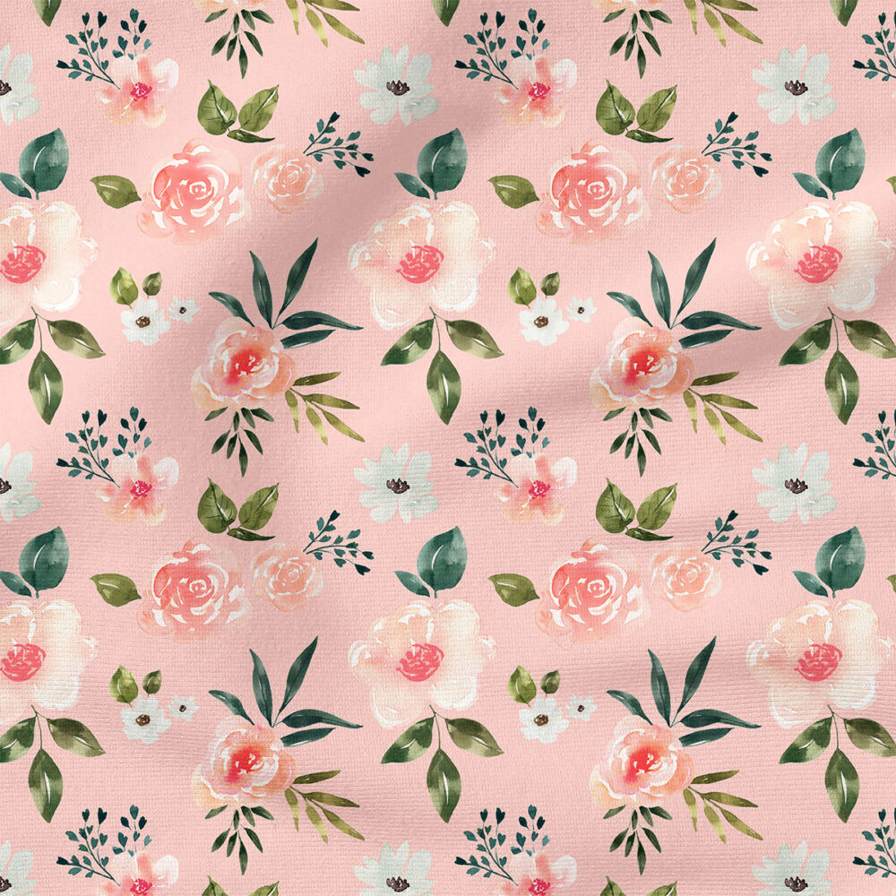 Vintage Spring Floral (Pink) | Botanical Fabric Design | Cate and Rainn