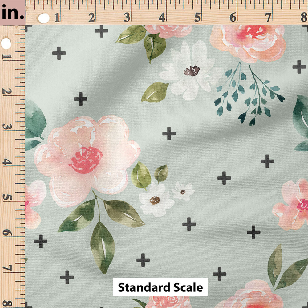 Ruler Scale for Vintage Spring Floral Dash (Mint Blue) by Cate and Rainn