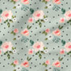 Vintage Spring Floral Dash (Mint Blue) | Botanical Fabric Design | Cate and Rainn