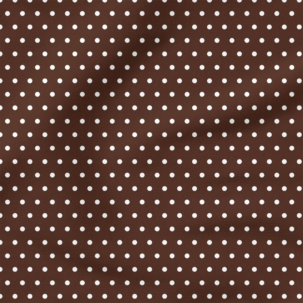 Vintage Spring Polka Dot (Dark Brown) | Stripes and Shapes Fabric Design | Cate and Rainn