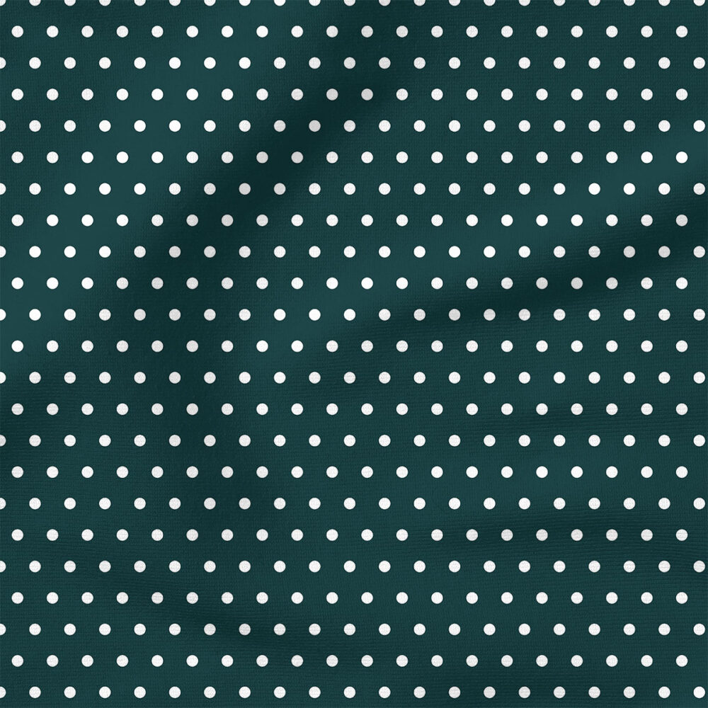 Vintage Spring Polka Dot (Dark Teal) | Stripes and Shapes Fabric Design | Cate and Rainn