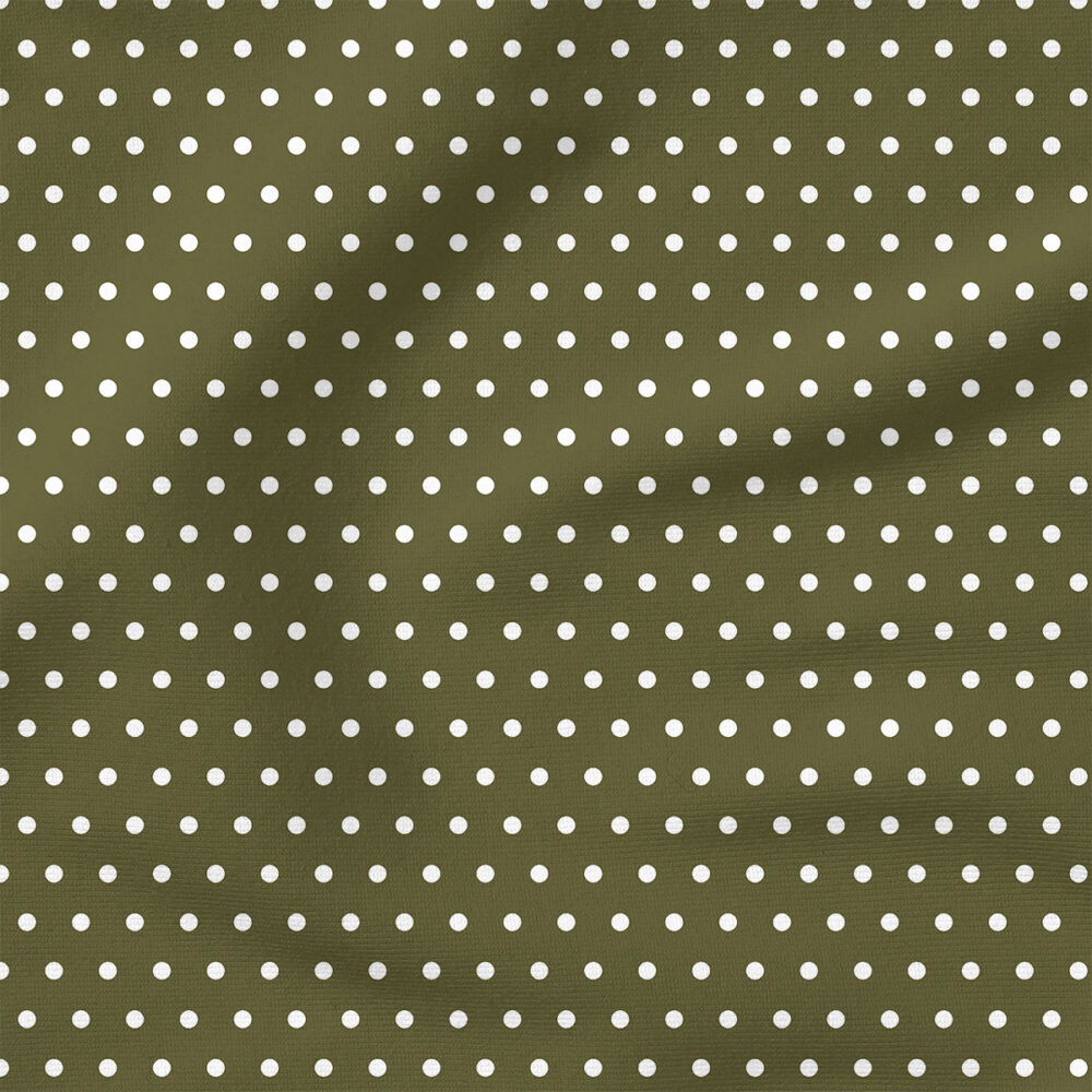 Vintage Spring Polka Dot (Forest Green) | Stripes and Shapes Fabric Design | Cate and Rainn