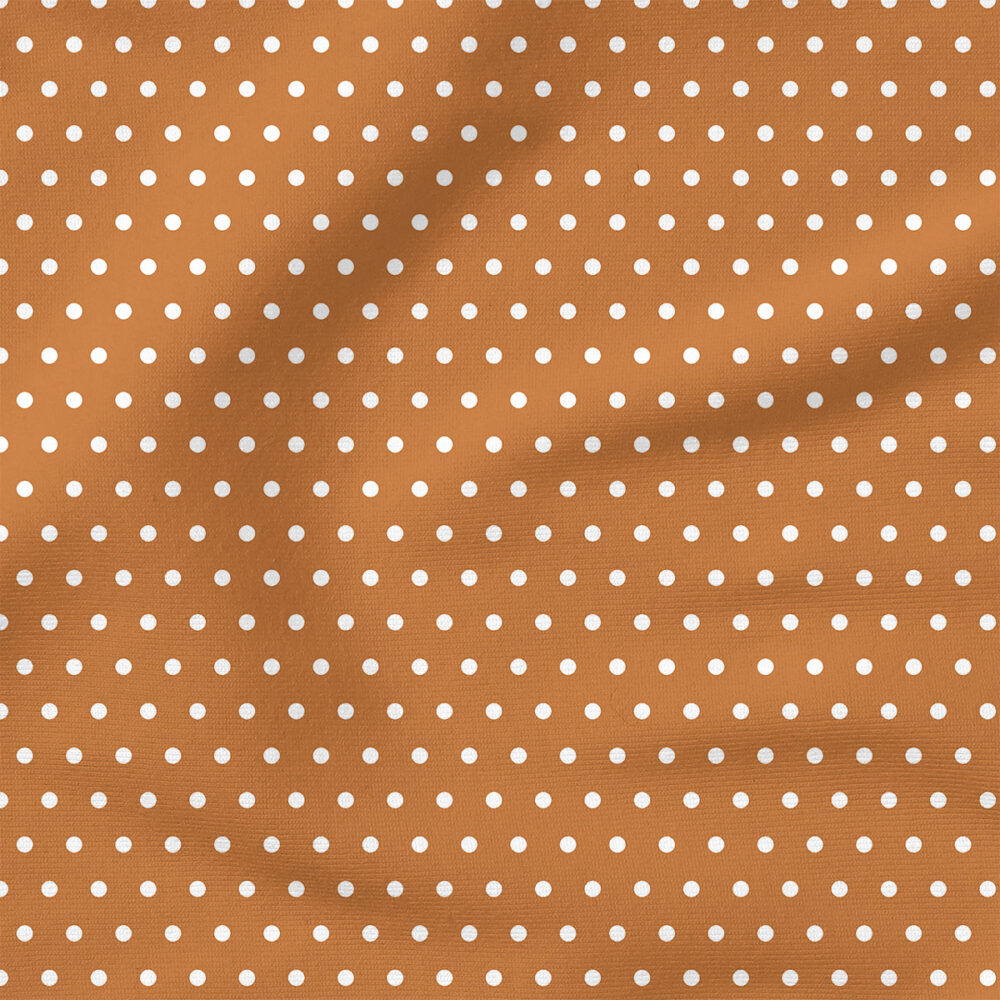 Vintage Spring Polka Dot (Muted Orange) | Stripes and Shapes Fabric Design | Cate and Rainn