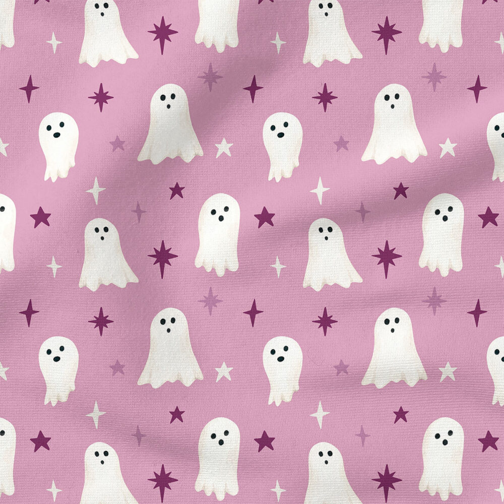 Ghost Sparkles (Purple) | Holiday Fabric Design | Cate and Rainn