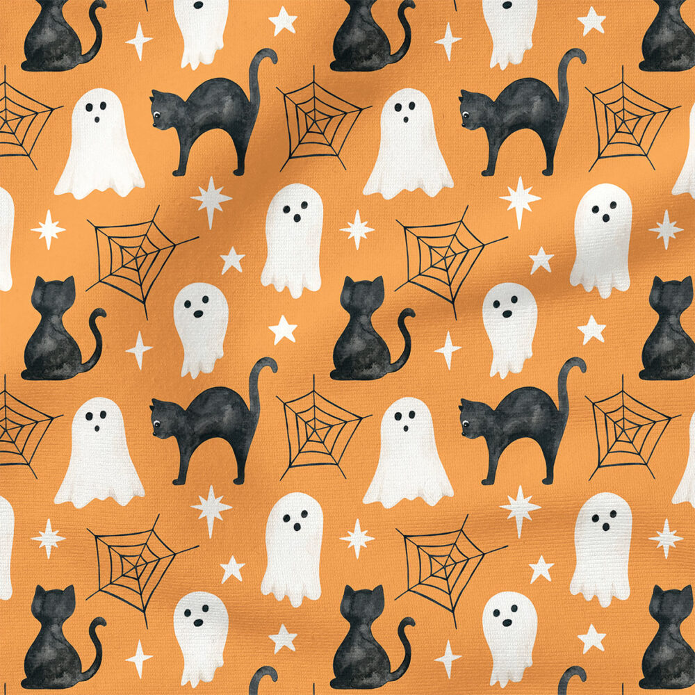 Happy Halloween (Orange) | Holiday Fabric Design | Cate and Rainn