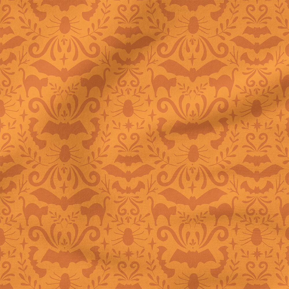 Spooky (Orange) | Holiday Fabric Design | Cate and Rainn