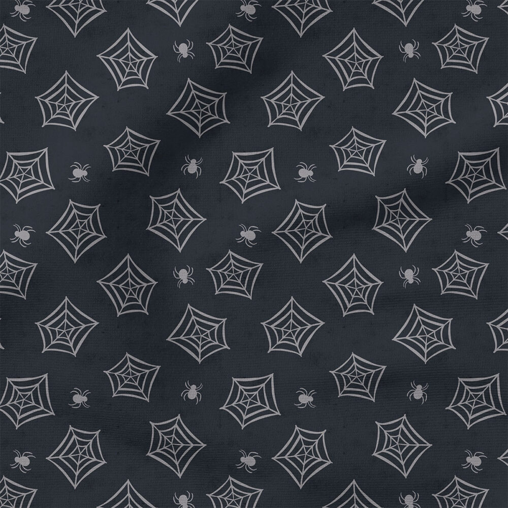 Halloween Spiders (Black) | Holiday Fabric Design | Cate and Rainn