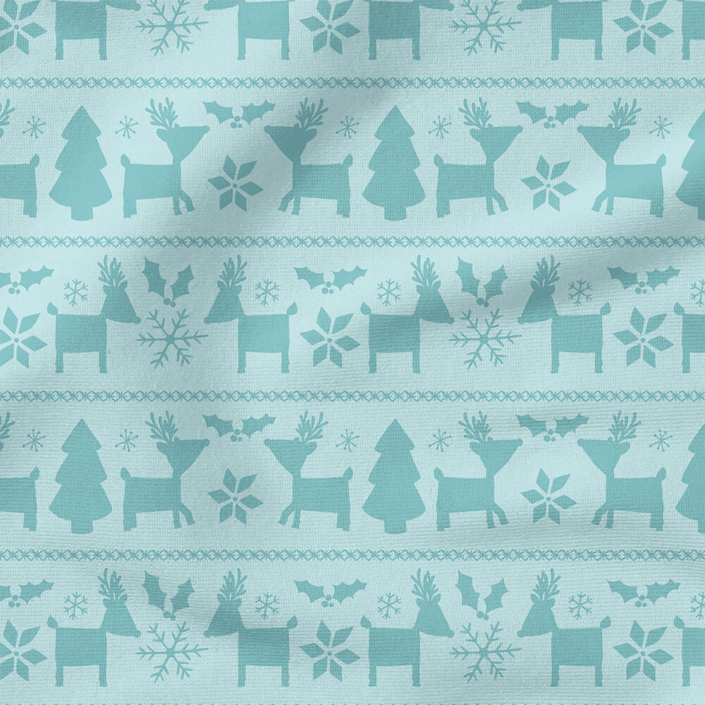 Reindeer Fairisle (Aqua Blue) | Holiday