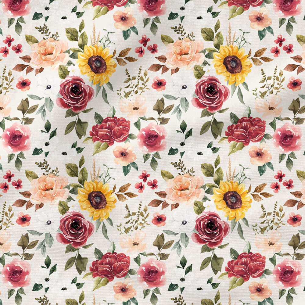 Autumn Bouquet (Cream) | Botanical Fabric Design | Cate and Rainn