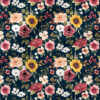 Autumn Bouquet (Navy Blue) | Botanical Fabric Design | Cate and Rainn